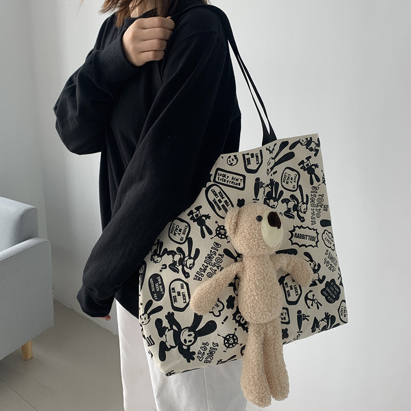 Fashion Netflix Bear Graffiti Canvas Bag