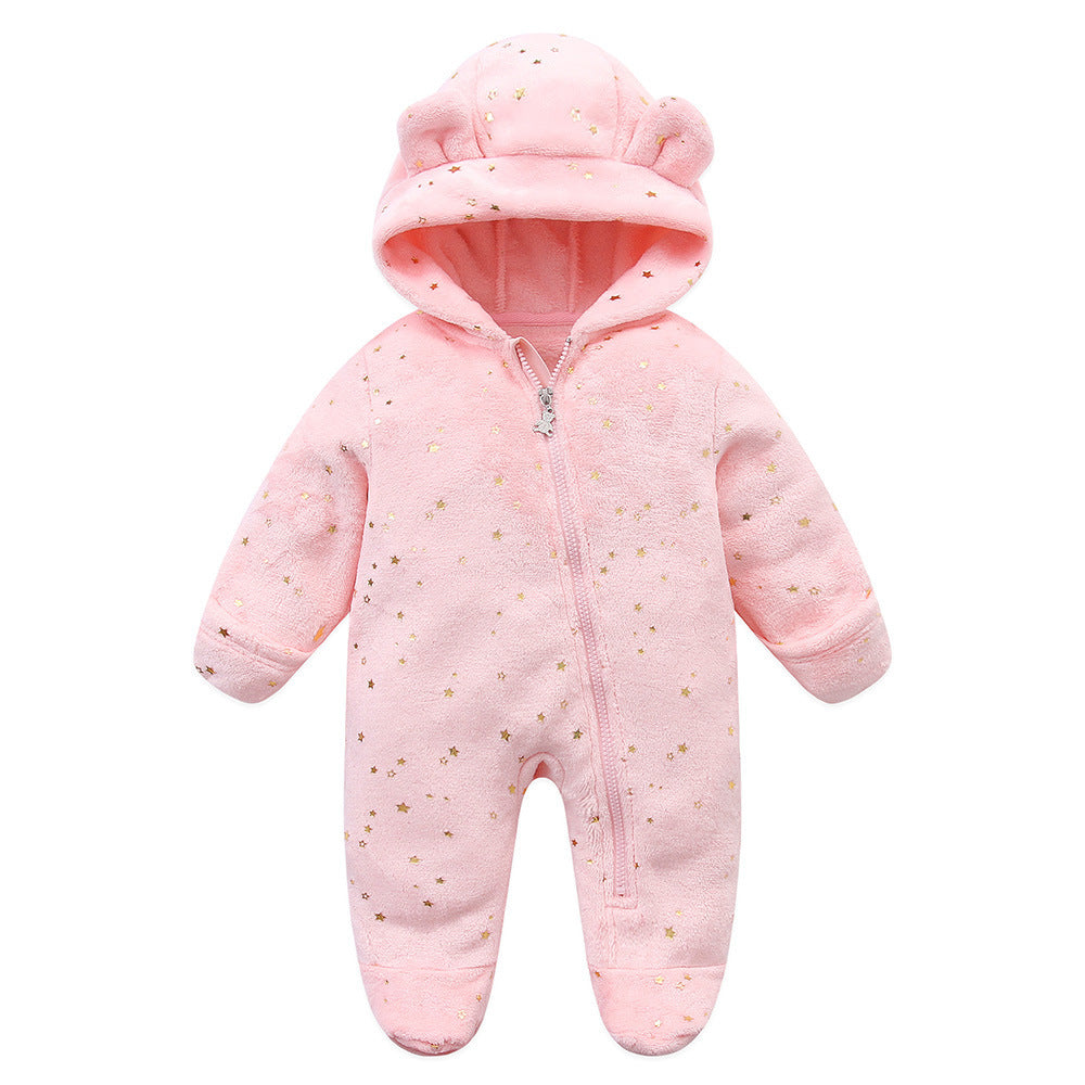 Fashion Newborn Clothes Baby Fleece-lined Jumpsuit