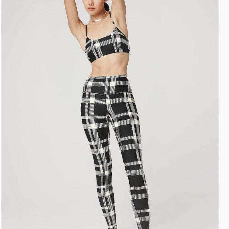 Fashion Large Plaid Yoga Clothes