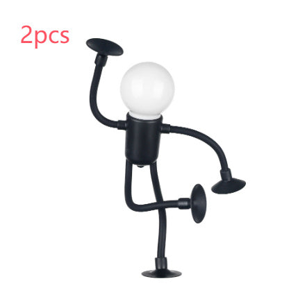 Changeable Shape Funny Sportsman Night Light Versatile Lamp Creative Funny Quirky Button Battery Desk Lamp Ornament Vacuum Suction