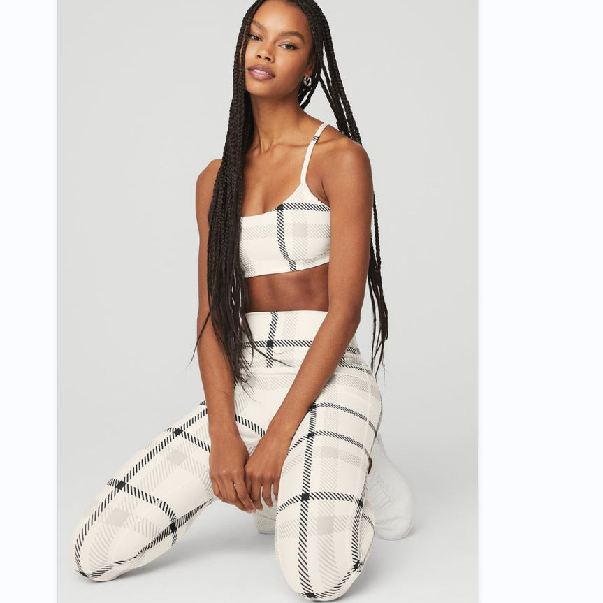 Fashion Large Plaid Yoga Clothes