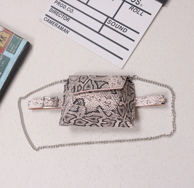Irregular trapezoid fashion chain belt bag