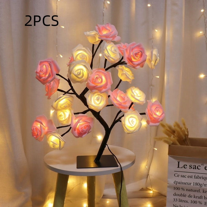 Bedroom Room Rose Tree Lamp Decoration