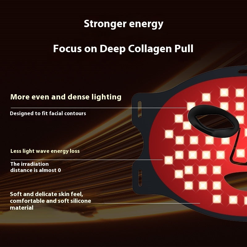 Infrared Photon Beauty Apparatus Colorful LED Household Silicone Portable Beauty Mask Breathable