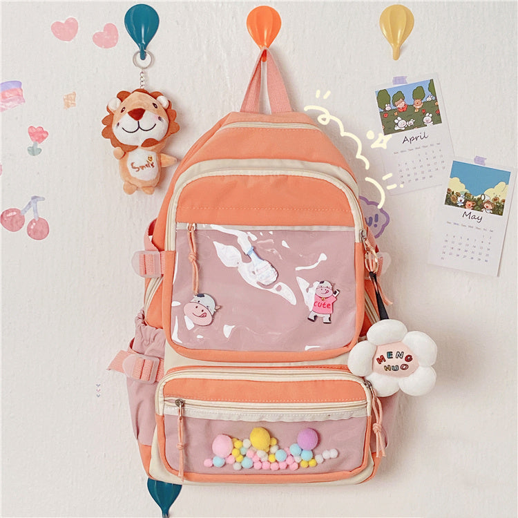 Women's Japanese Fashion Simple Transparent Backpack
