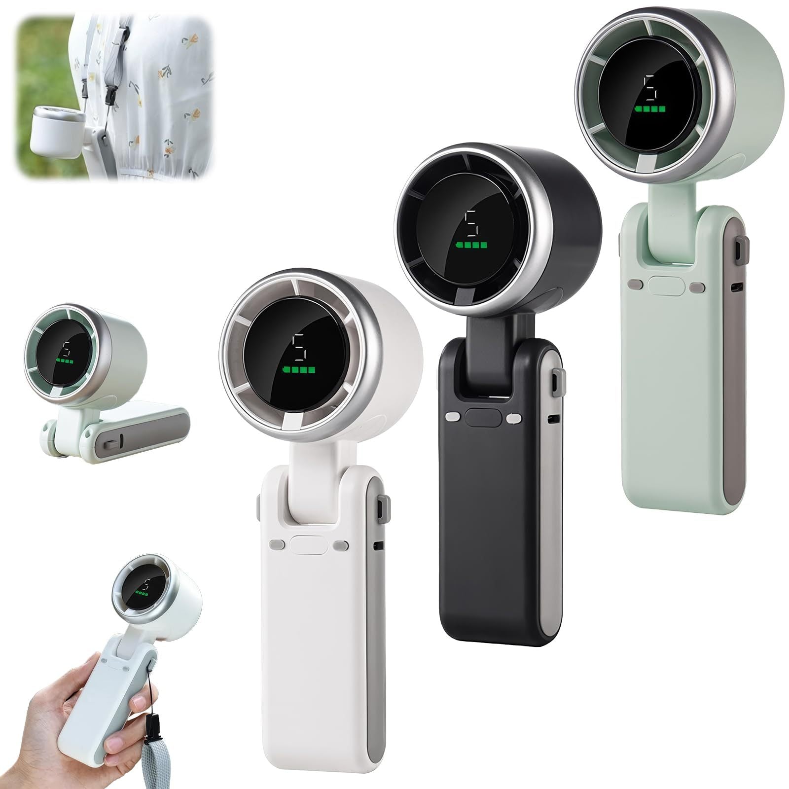 Hanging Neck Outdoor 180 Degree Folding Desktop Mini Fan Hand-held Folding High-speed Powerful Turbo Fan