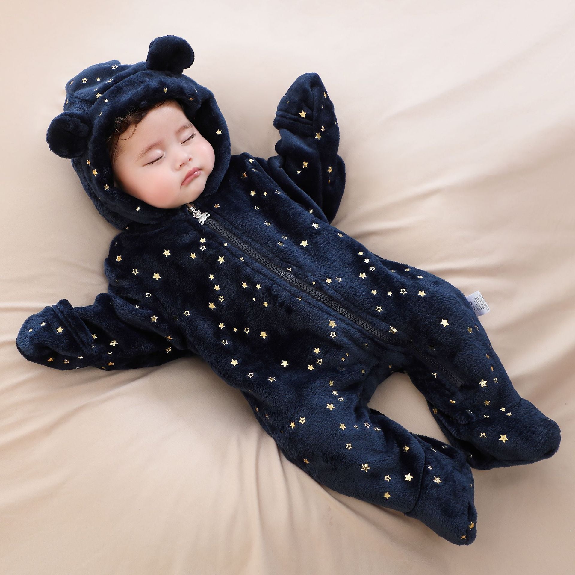 Fashion Newborn Clothes Baby Fleece-lined Jumpsuit