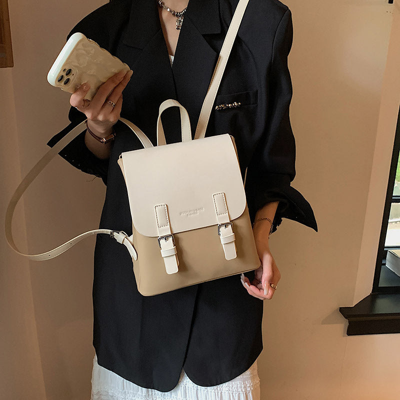 Women's Fashion Simple Solid Color Backpack