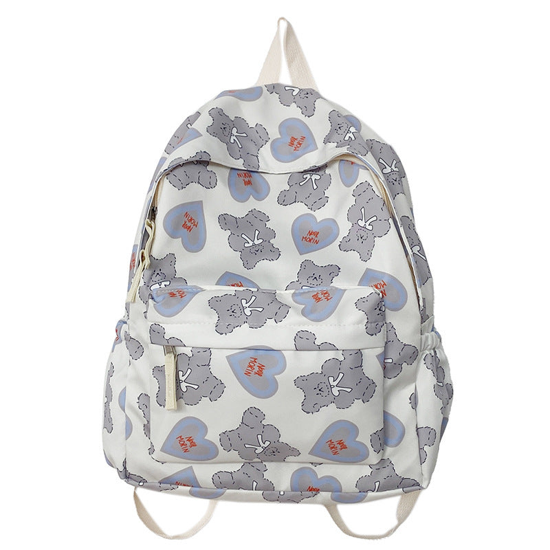 Women's Cute Fashion Bear Printed Schoolbag