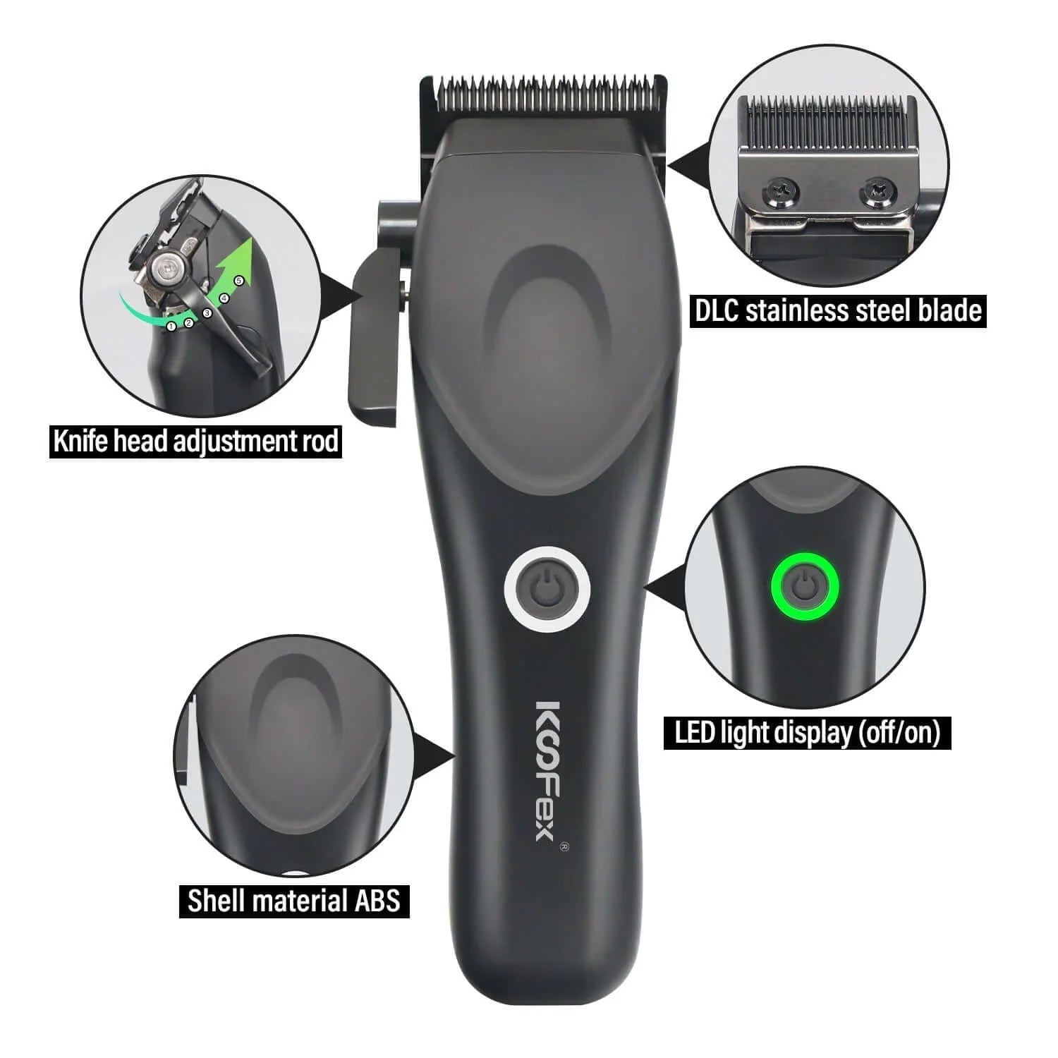Koofex hiustenleikkauskone 8000 RPM Professional hair clipper