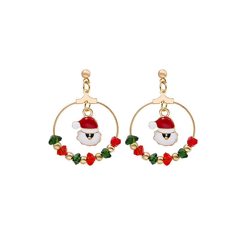 Cartoon Christmas Series Earrings Santa Gifts