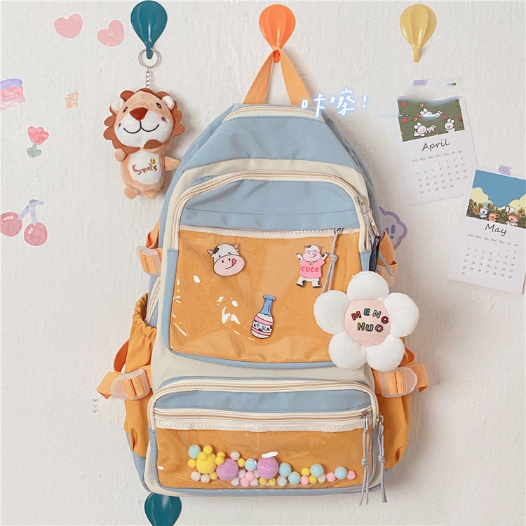 Women's Japanese Fashion Simple Transparent Backpack