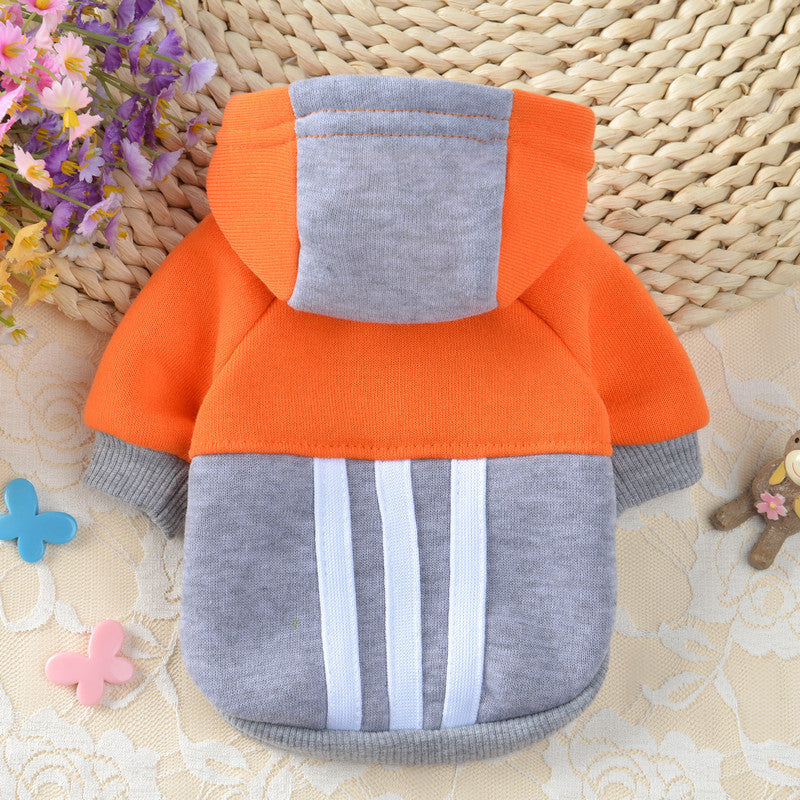 Pet Clothes Dog Clothes Fashion Fleece Hooded Contrast Sweater