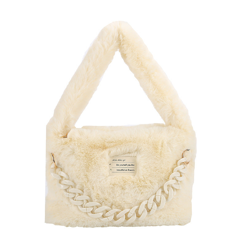 Ladies Plush Fashion Acrylic Chain Bag