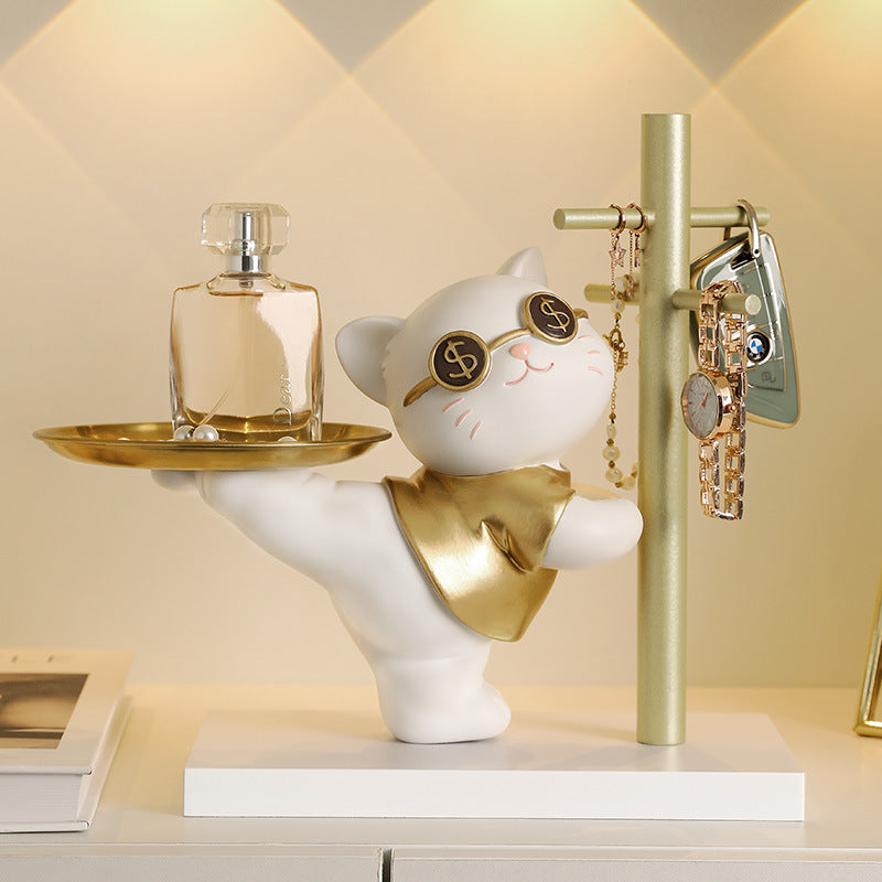 Lucky Cat Resin Crafts Storage Gifts Home Decoration