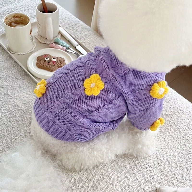 Flower Print Fashion Personality Dog Clothes