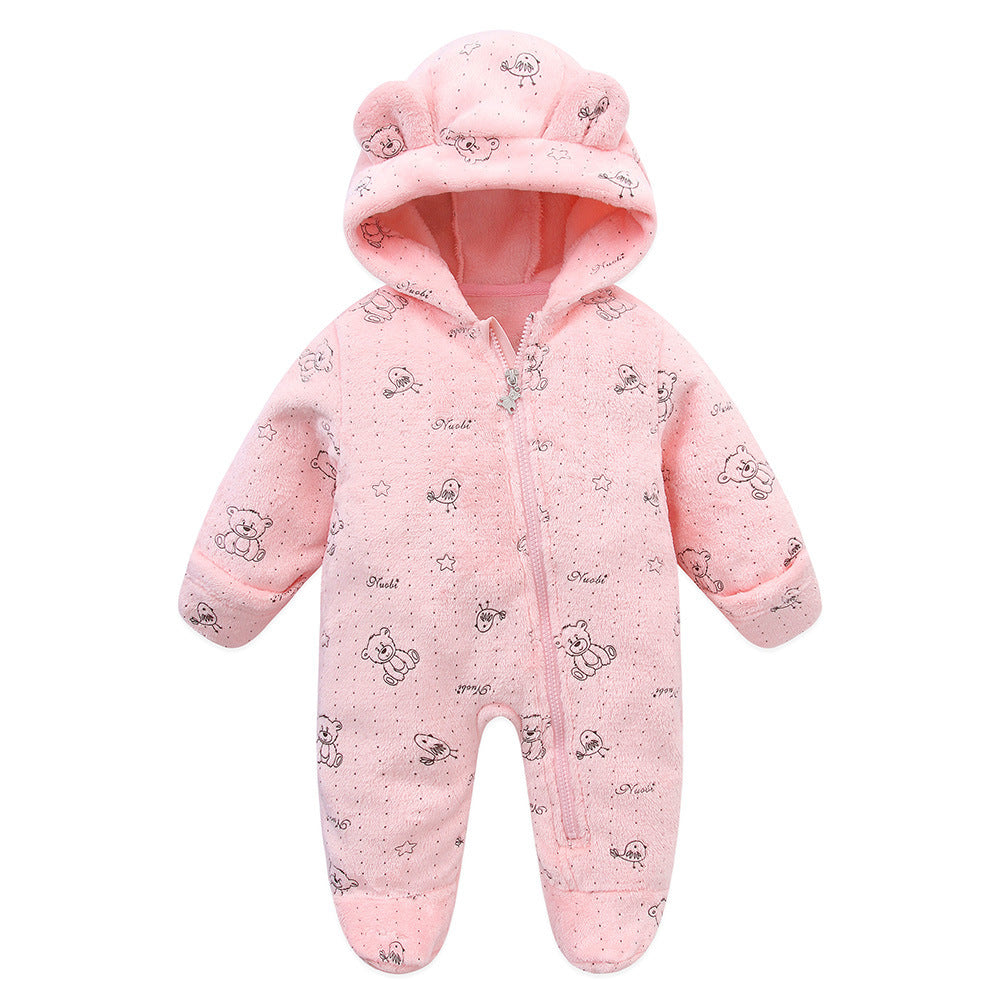 Fashion Newborn Clothes Baby Fleece-lined Jumpsuit