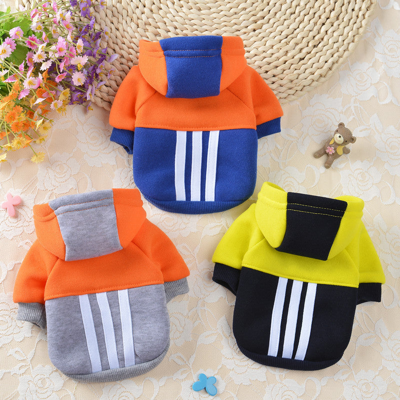 Pet Clothes Dog Clothes Fashion Fleece Hooded Contrast Sweater