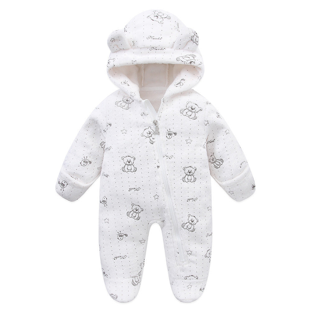Fashion Newborn Clothes Baby Fleece-lined Jumpsuit