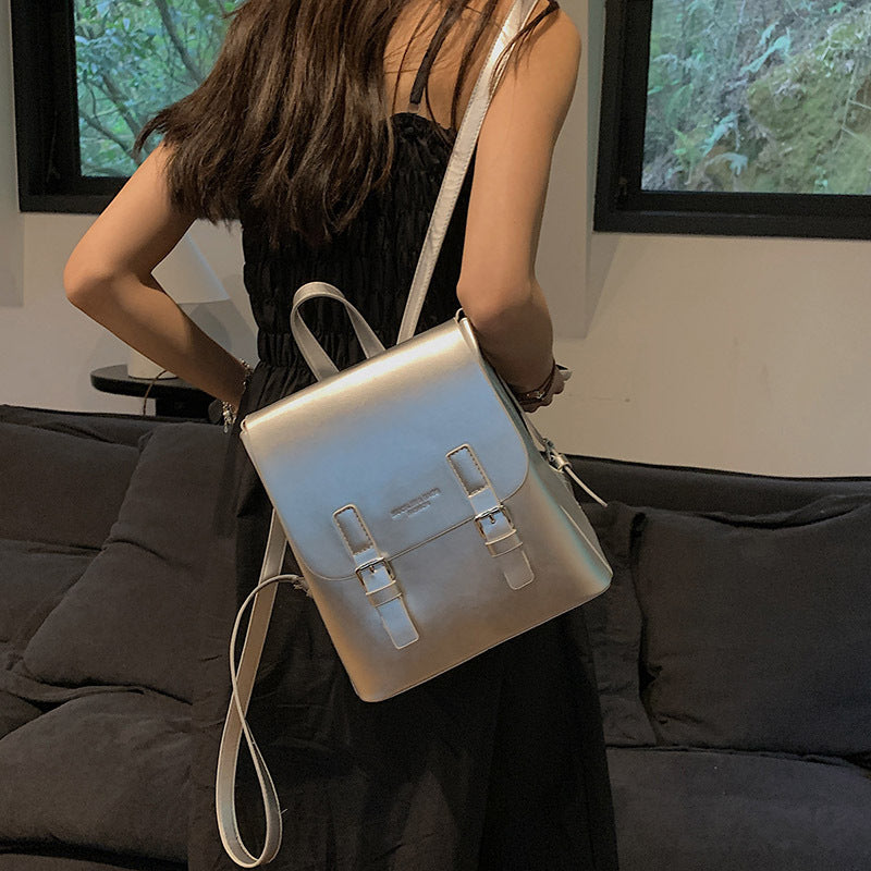 Women's Fashion Simple Solid Color Backpack