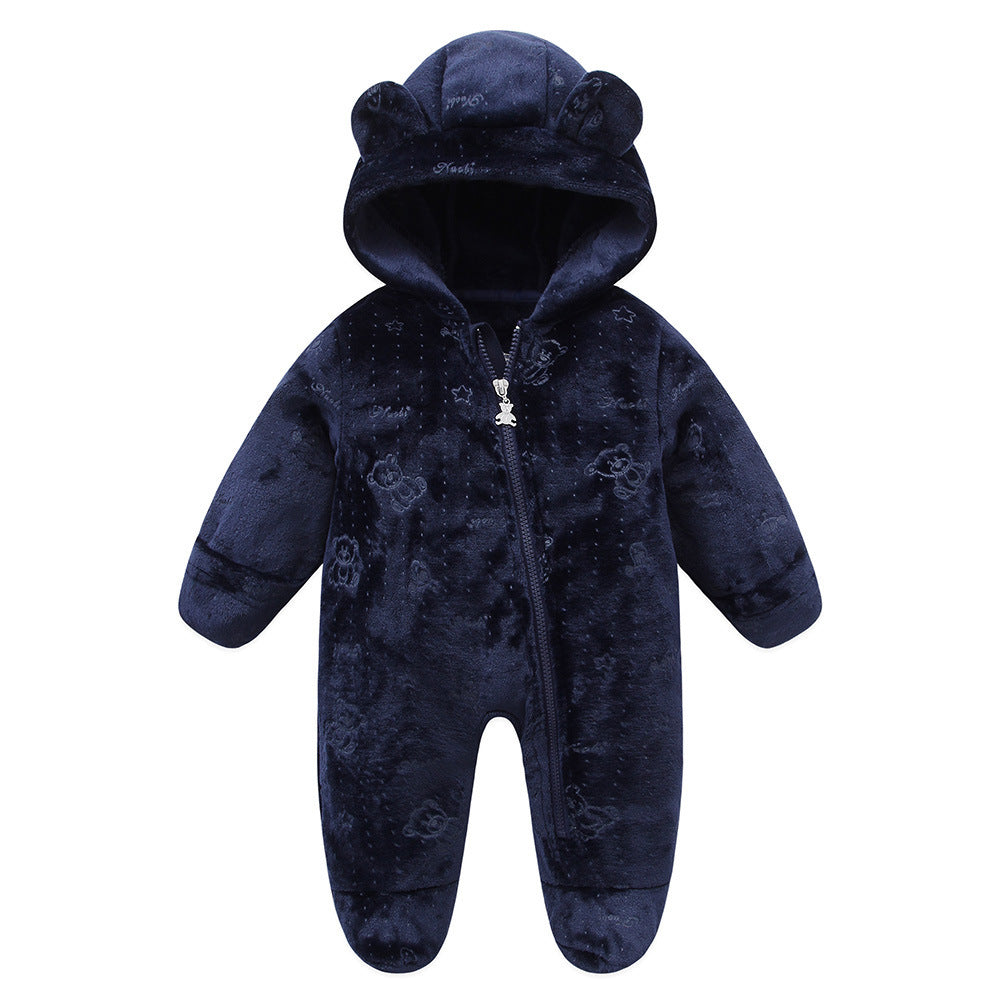 Fashion Newborn Clothes Baby Fleece-lined Jumpsuit