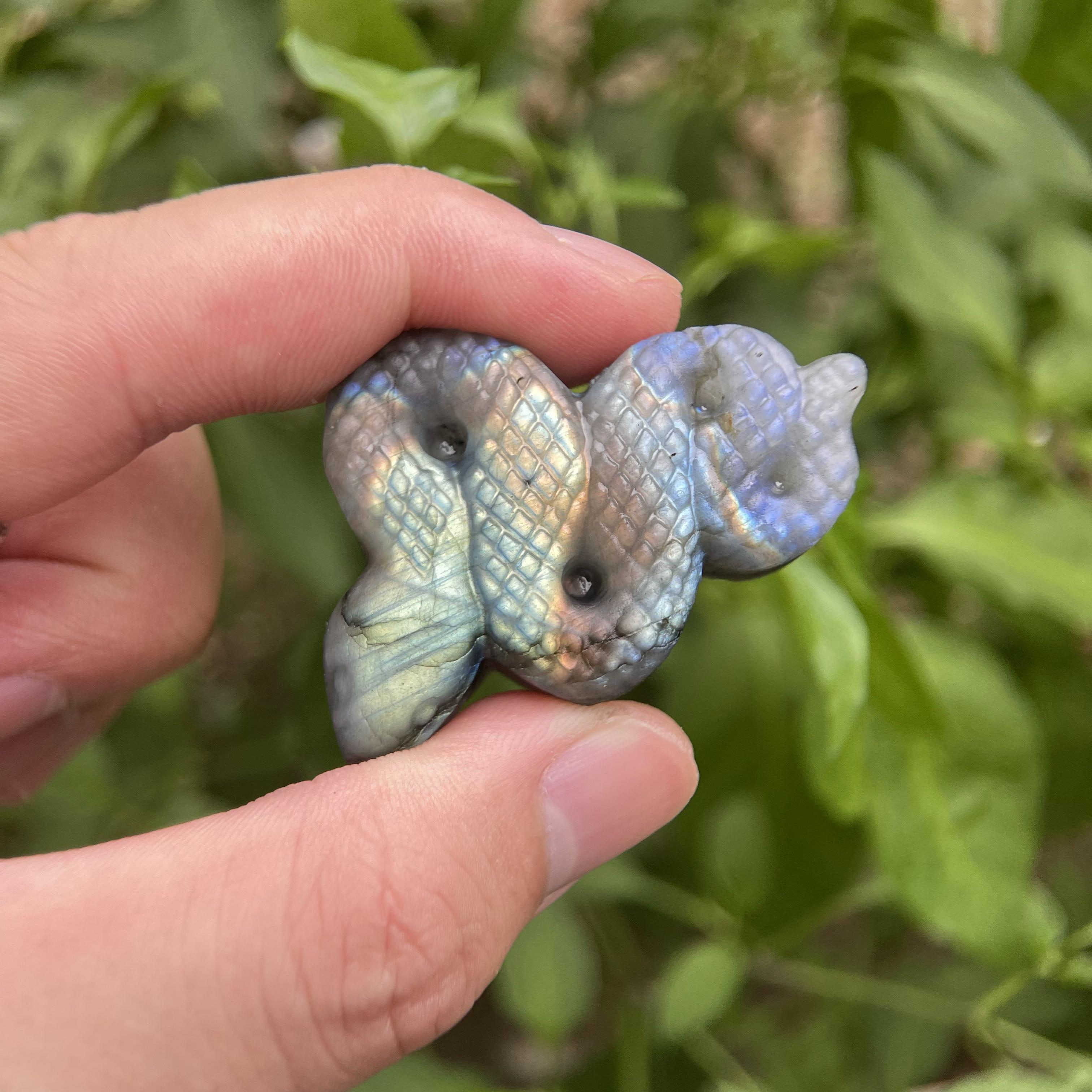 Carved Purple Light Labradorite Snake Gifts And Crafts