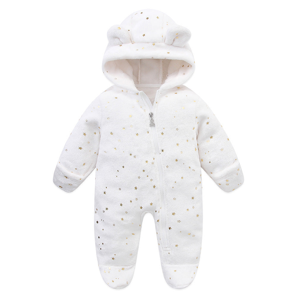 Fashion Newborn Clothes Baby Fleece-lined Jumpsuit