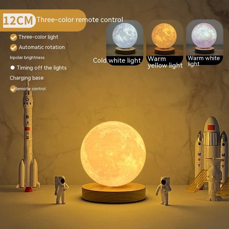 Creative 3D Magnetic Floating Levitating Moon Lamp Touch Control 3 Color Moon Light Lunar Night Light For Home Office Room Decor