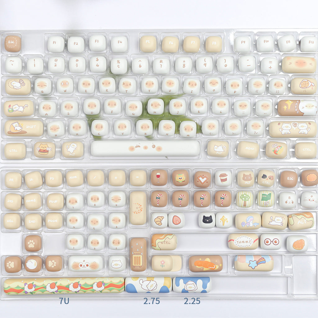 Steamed Bread Key Cap Bags Cat Full Set 7u Supplement