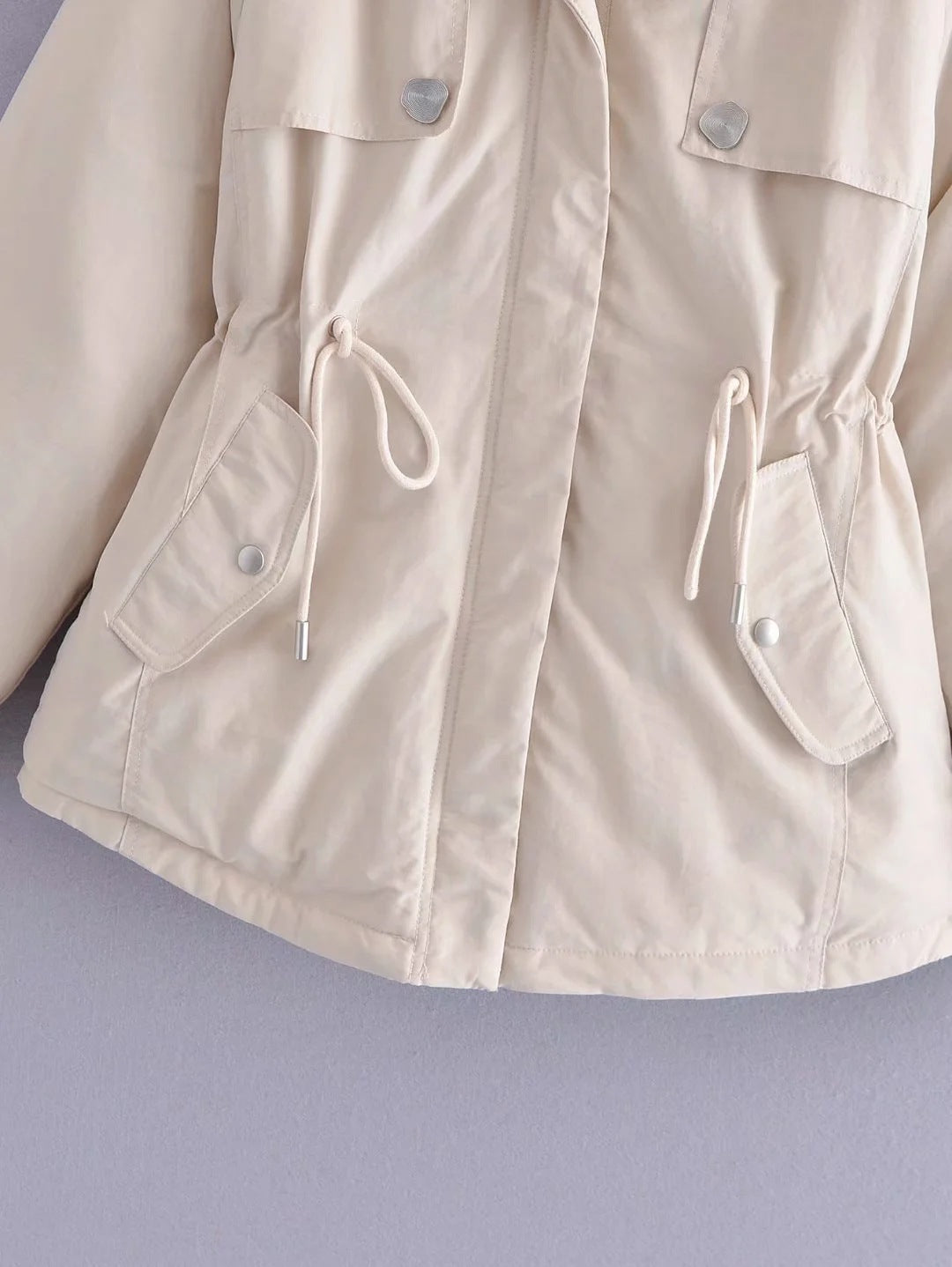 Ladies Fashion Big Fur Collar Padded Clothes