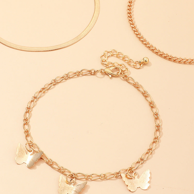 Fashion Alloy Butterfly Pendant Anklet Accessories