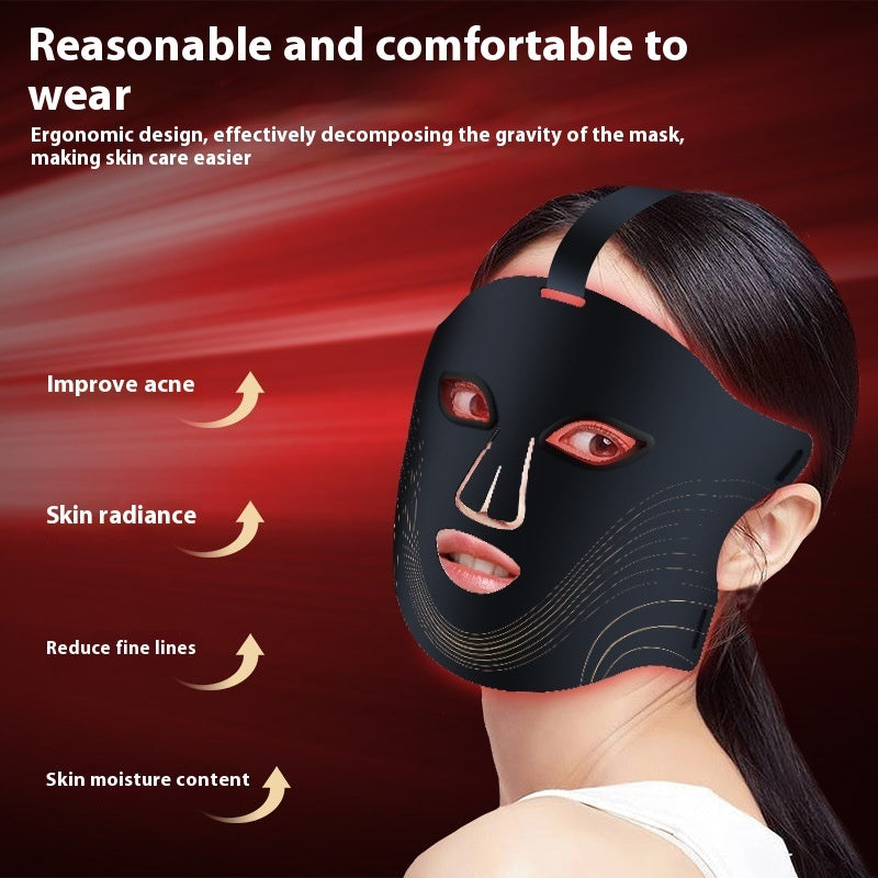 Infrared Photon Beauty Apparatus Colorful LED Household Silicone Portable Beauty Mask Breathable