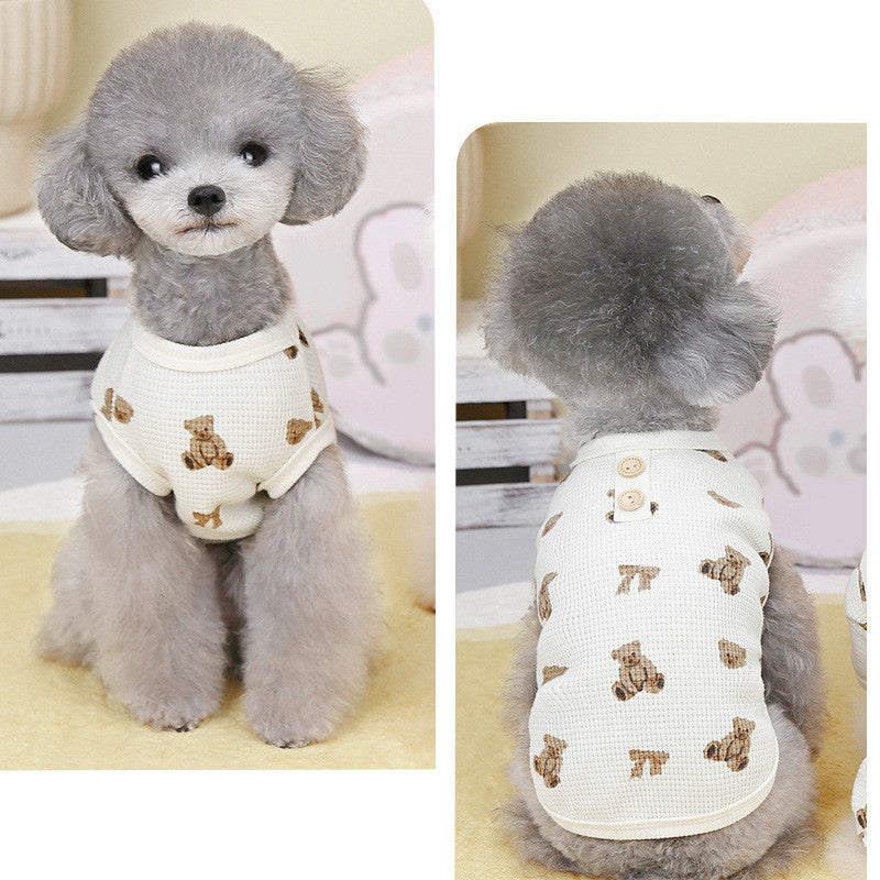 Fashion Waffle Small Dog Clothes Short Sleeve