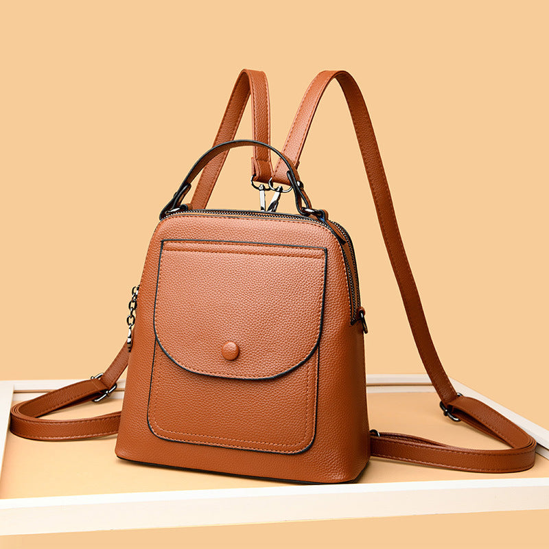 Vintage Leather Women's Fashion Multipurpose Backpack