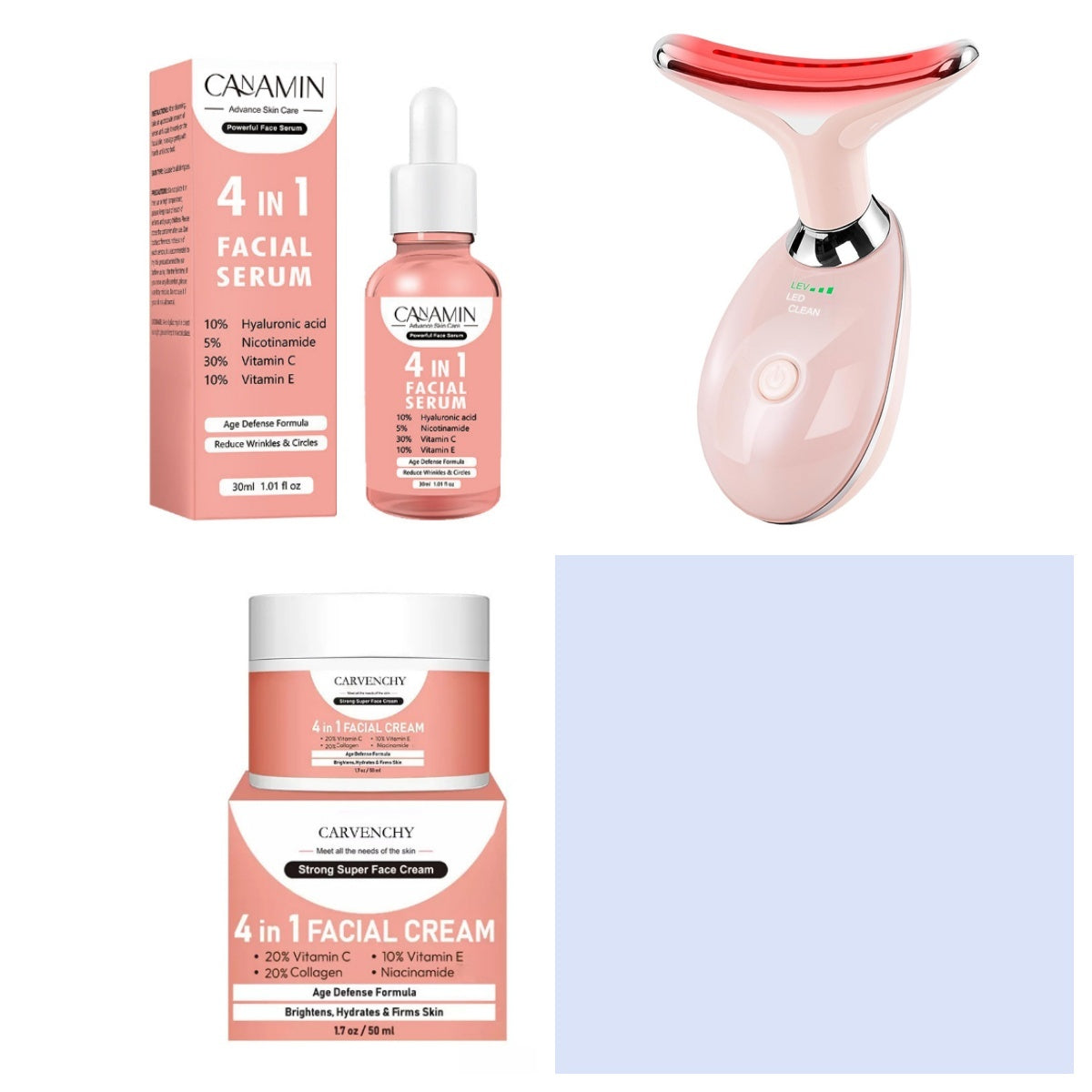 Neck Face Beauty Device Colorful LED Photon Therapy Skin Tighten Reduce Double Chin Anti Wrinkle Remove Lifting Massager