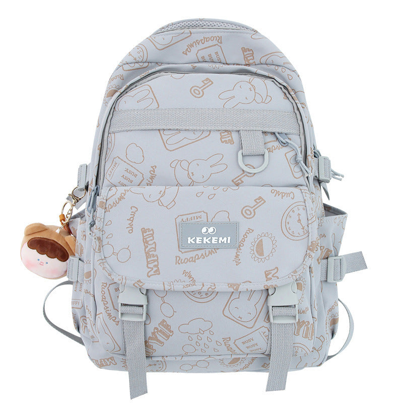 Women's Simple Fashion Color Contrast Schoolbag